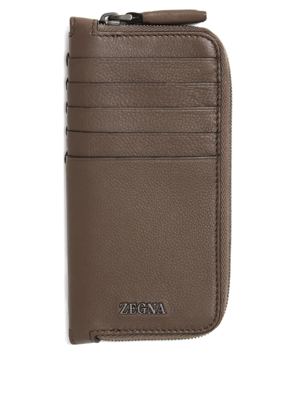 Zegna Secondskin Leather Wallet In Brown