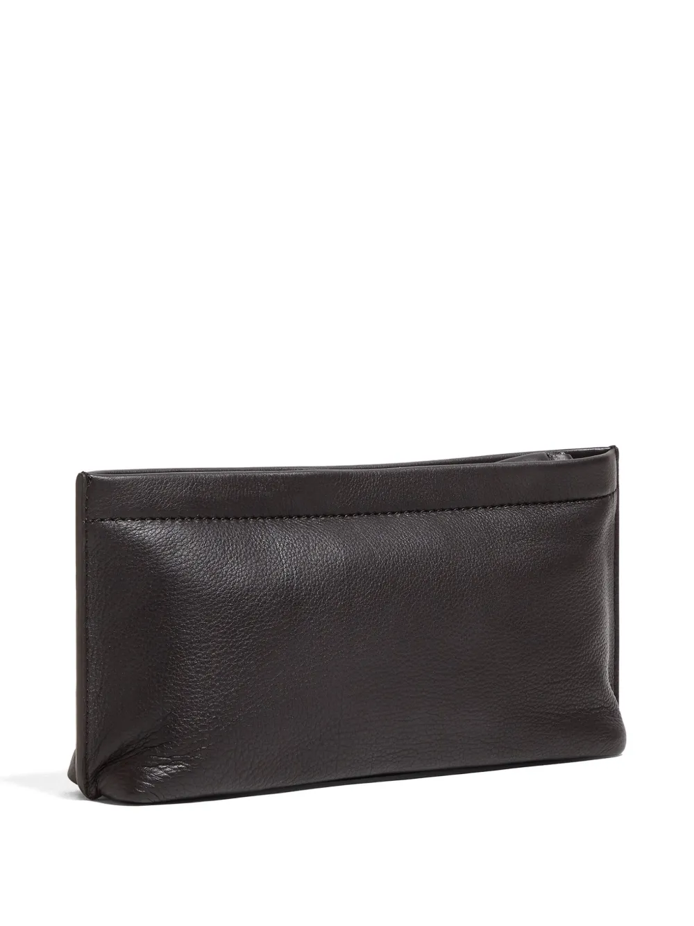 Zegna Leather Clutch Bag In Brown