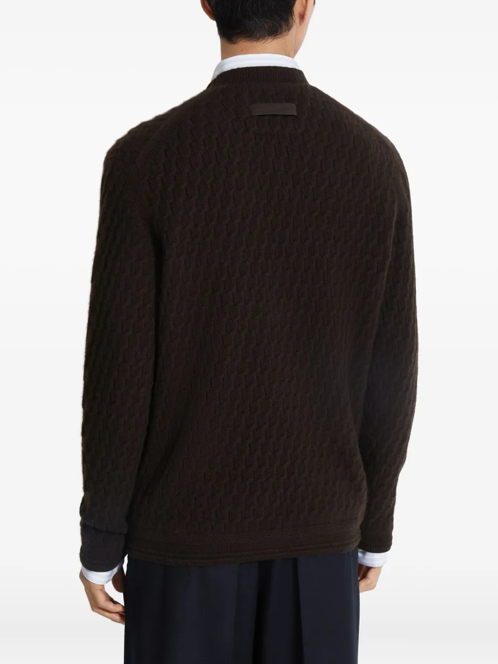 Zegna Oasi trui met V-hals Bruin