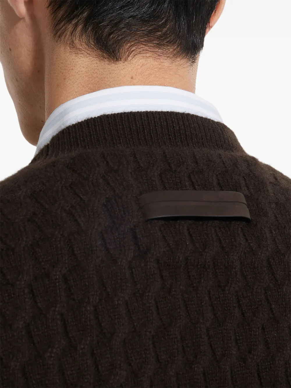 Zegna Oasi trui met V-hals Bruin