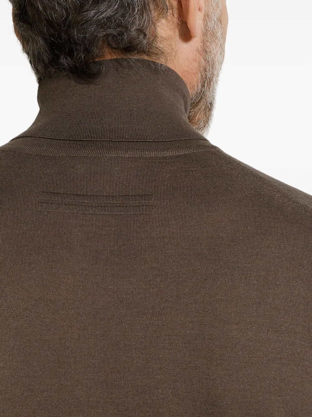 Zegna Turtleneck Cashmere-blend Sweater In Brown