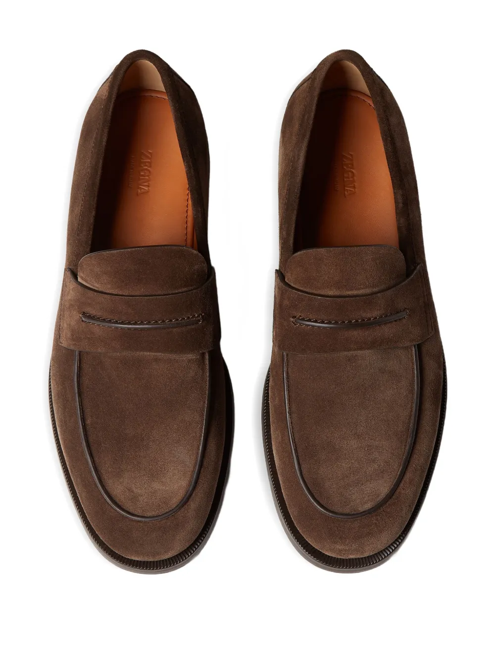 Zegna suede penny loafers Brown