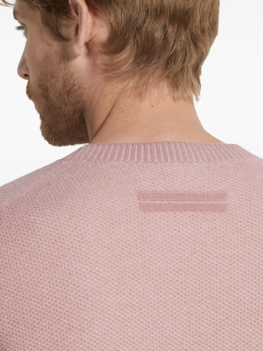 Zegna Oasi Seed Stitch Cashmere Sweater In Pink