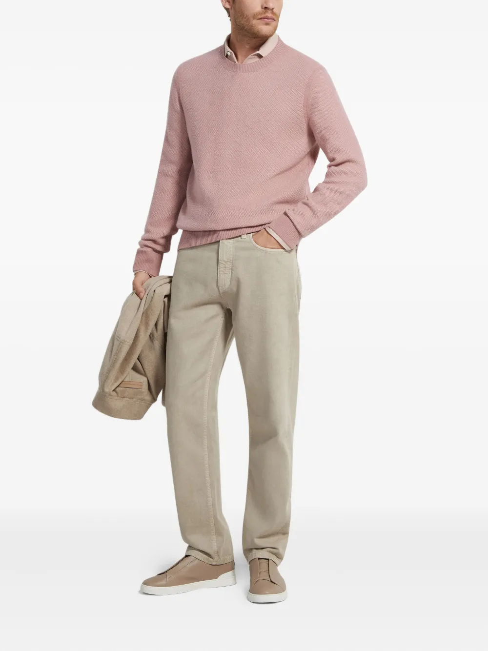 Zegna Kasjmier trui met ronde hals - Roze