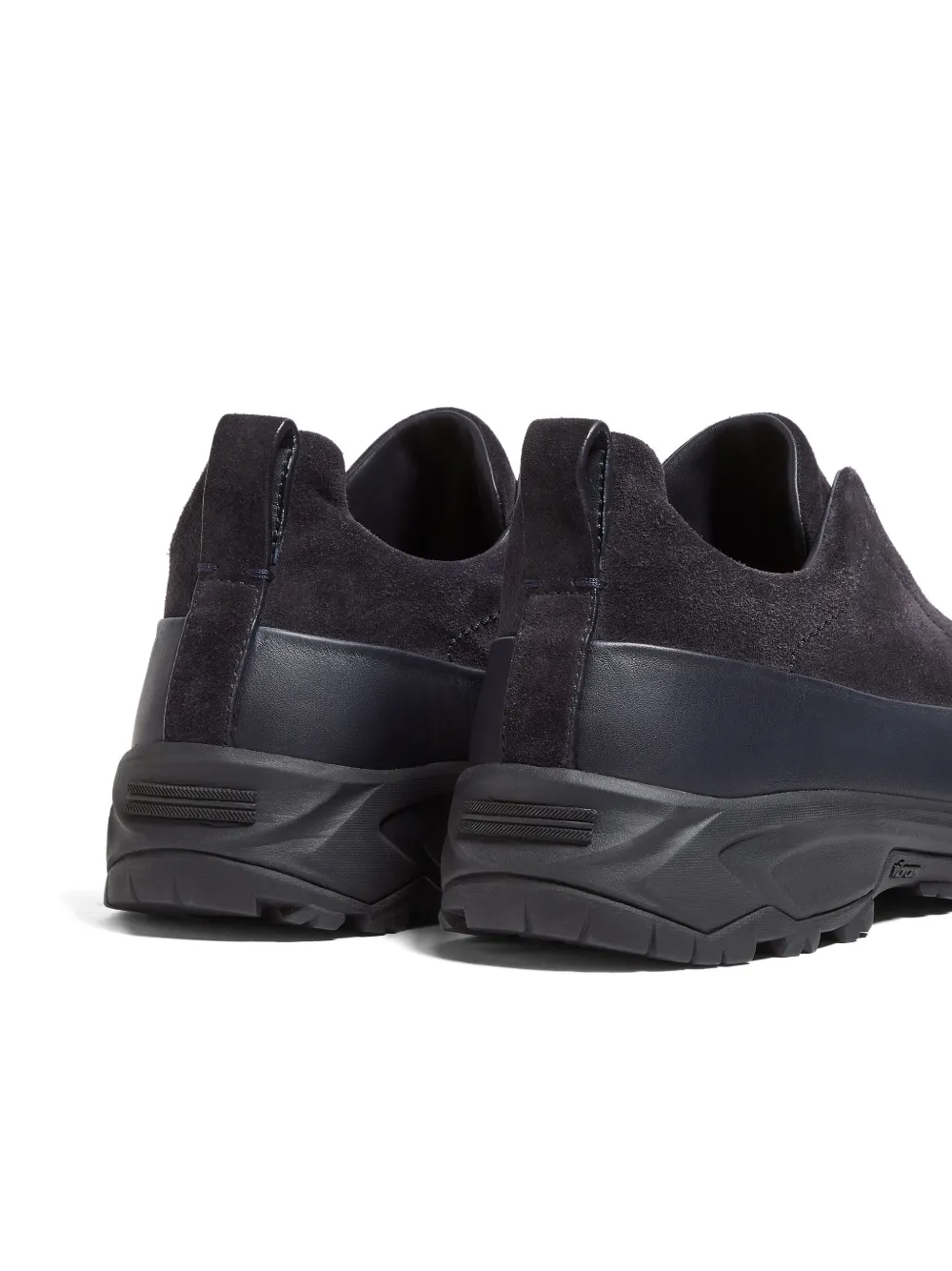 Zegna Triple Stitch™ leather suede sneakers Black