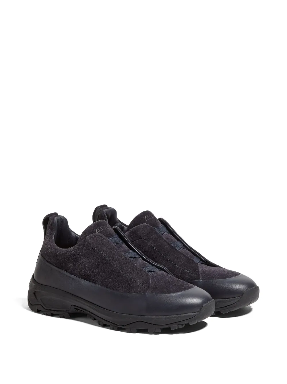 Zegna Triple Stitch™ leather suede sneakers Black