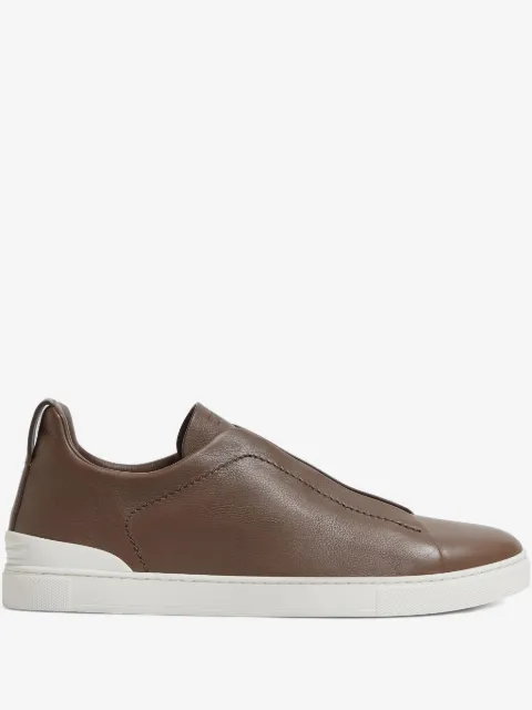 Zegna Secondskin Triple Stitch レザースニーカー