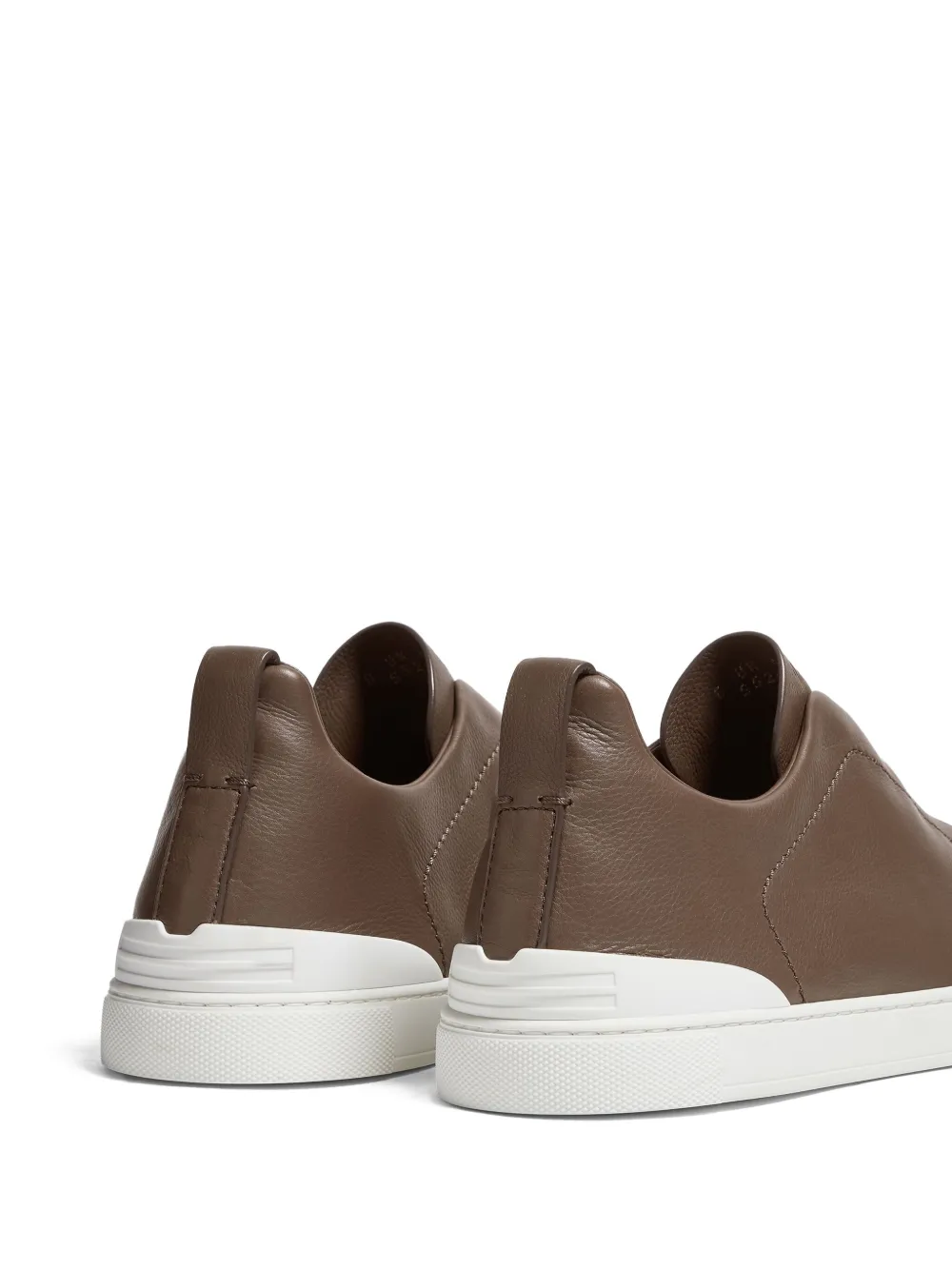 Zegna Triple Stitch™ Secondskin leather sneakers Brown