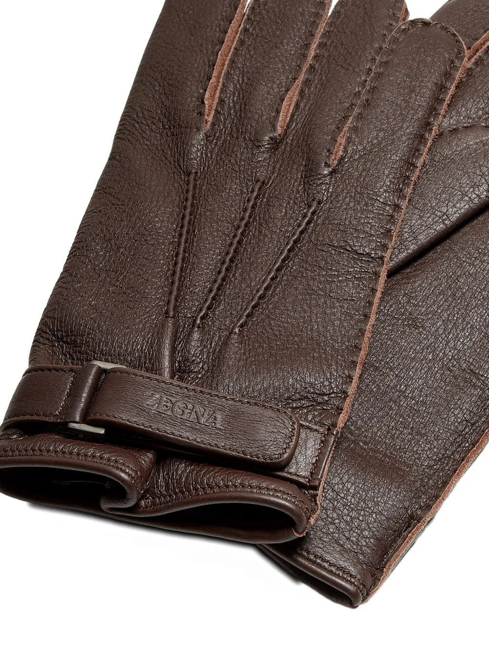 Zegna Peccary-leather gloves - Bruin