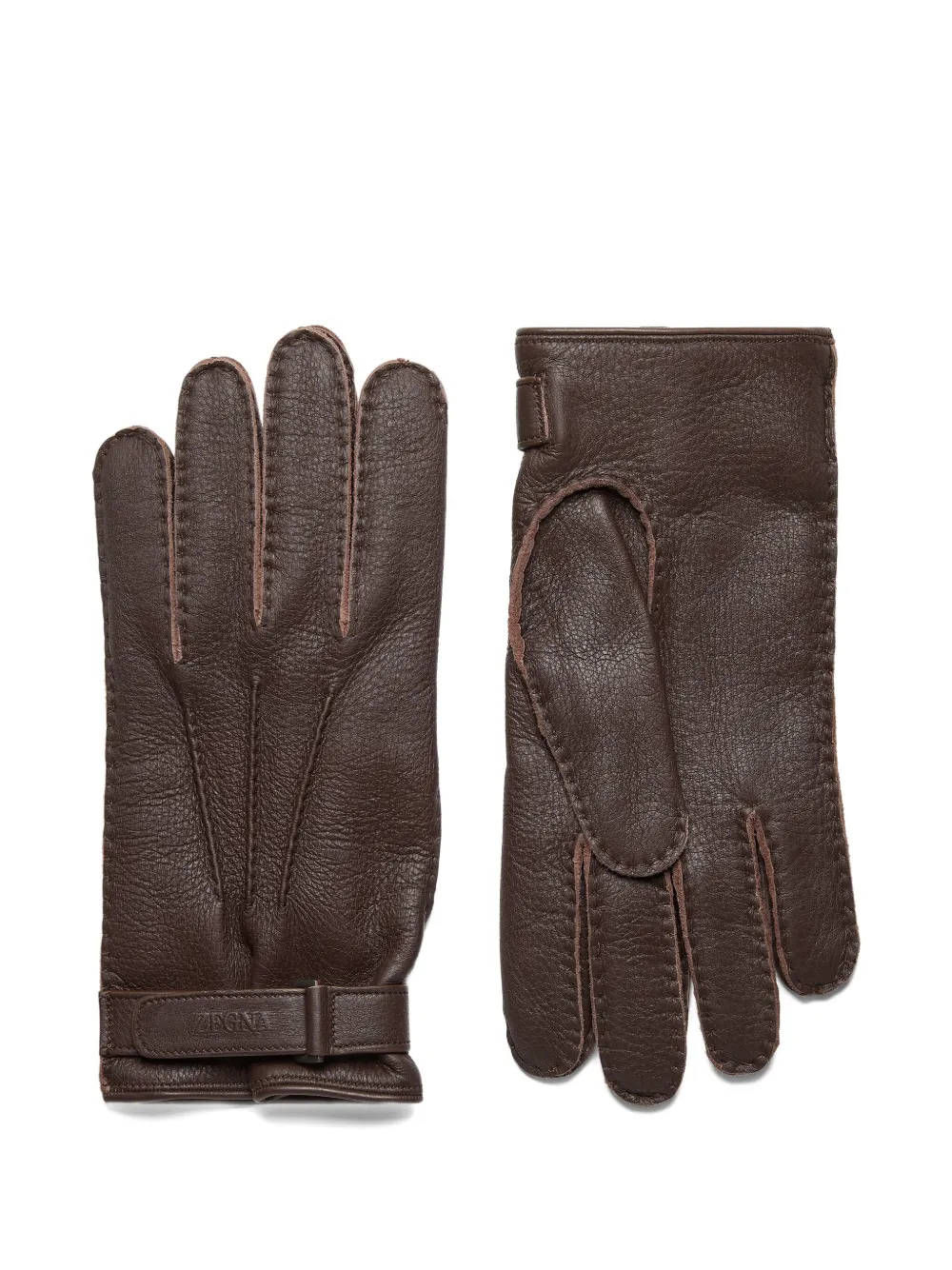 Zegna Peccary-leather gloves | Brown | Image 1