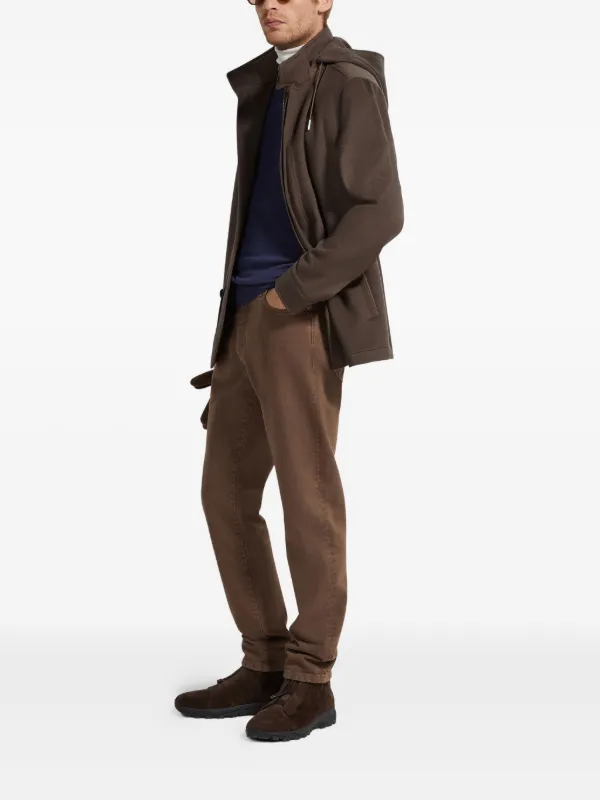 Zegna Oasi Cashmere Hooded Jacket Brown FARFETCH BH