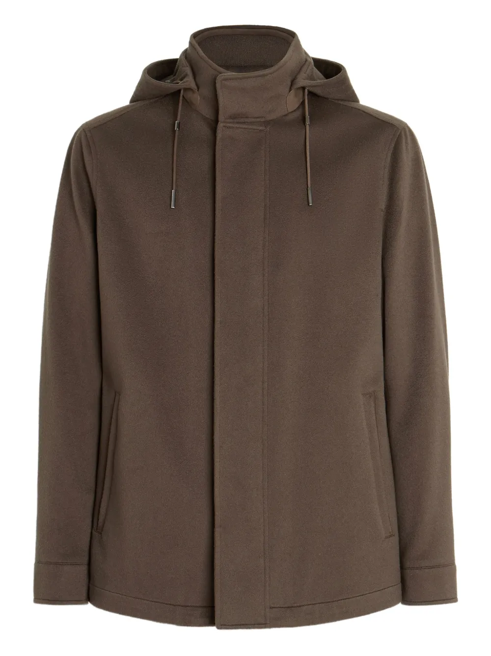 Zegna Oasi cashmere hooded jacket | Brown | Image 1