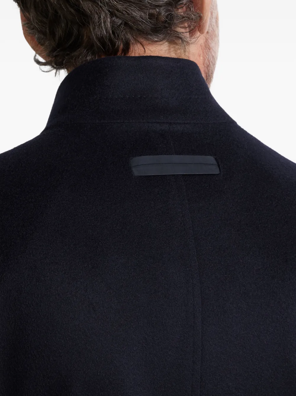 Zegna Oasi jack met opgestikte zak en hoge hals Blauw