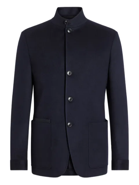 Zegna Oasi high-neck patch-pocket jacket