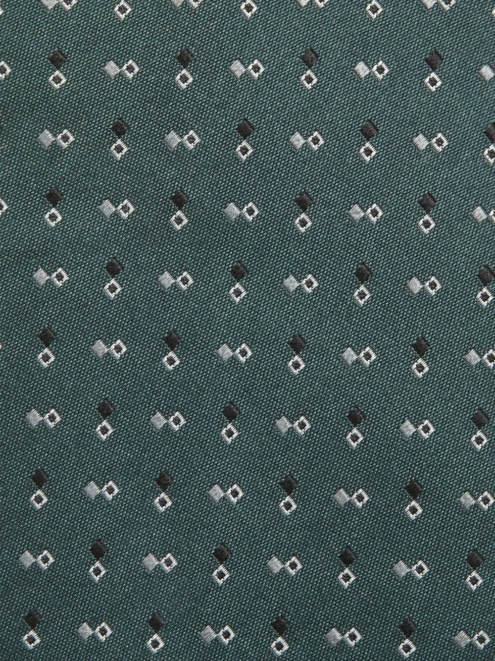 Zegna Geometric-pattern Silk Tie In Green
