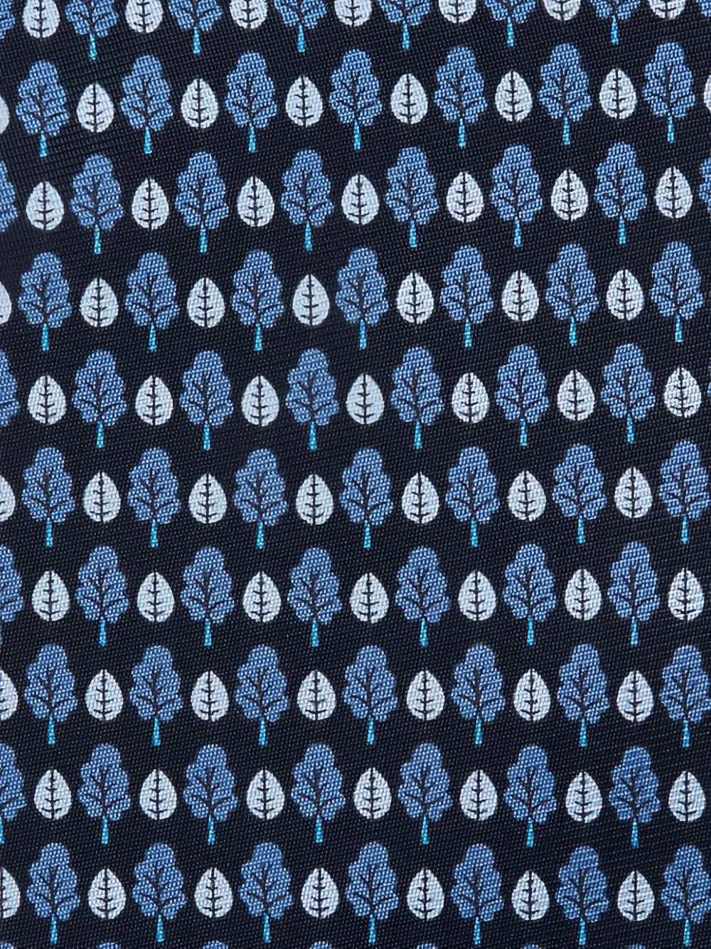 Zegna Stropdas met bladerprint Blauw