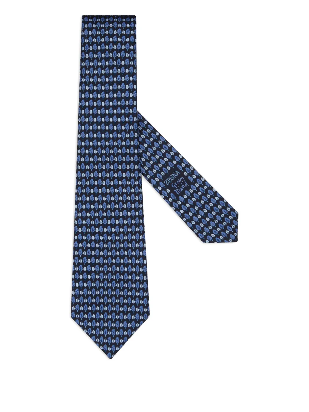 Zegna Cravatta in seta con stampa - Blu