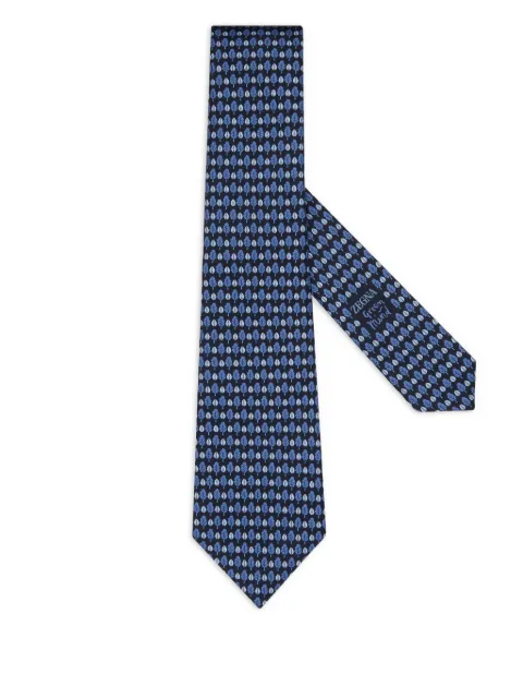 Zegna leaf-print silk tie