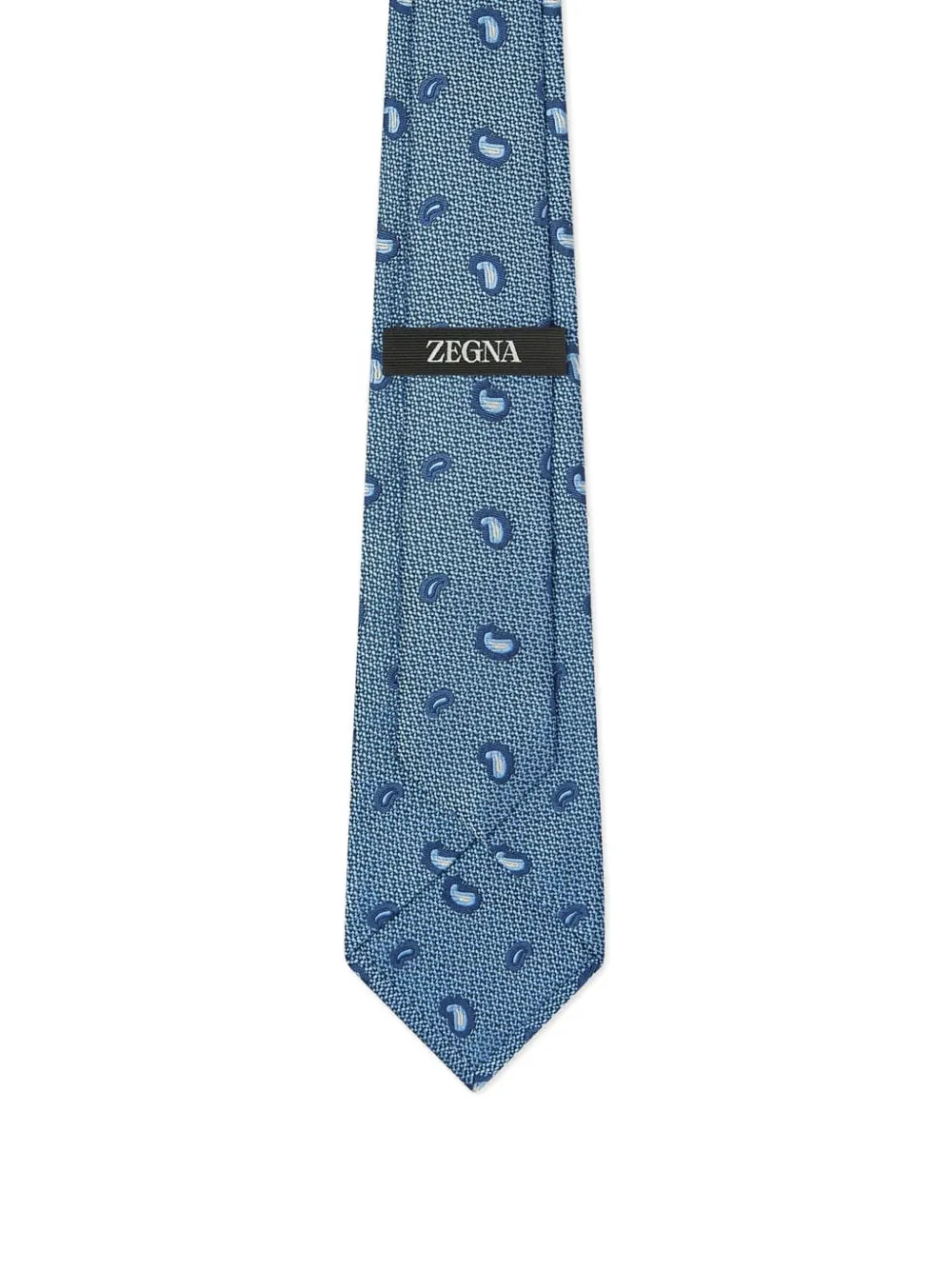 Zegna Paisley-pattern Silk Tie In Blue