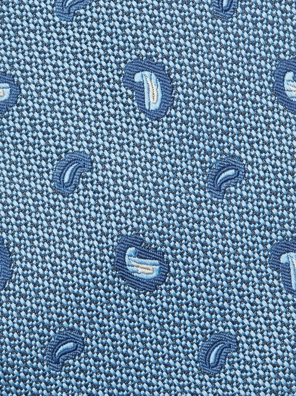 Zegna Paisley-pattern Silk Tie In Blue