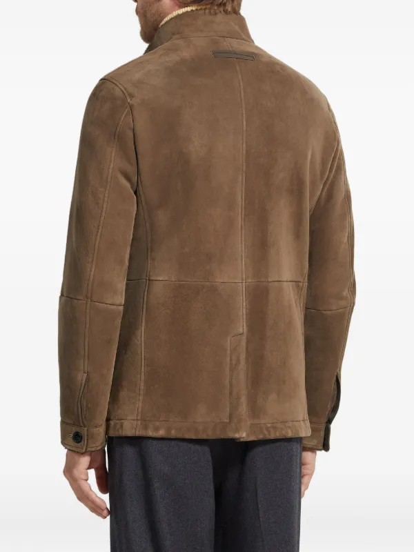 Zegna Shearling Il Conte Jacket | Brown | FARFETCH