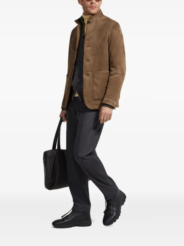 Zegna Shearling Il Conte Jacket | Brown | FARFETCH