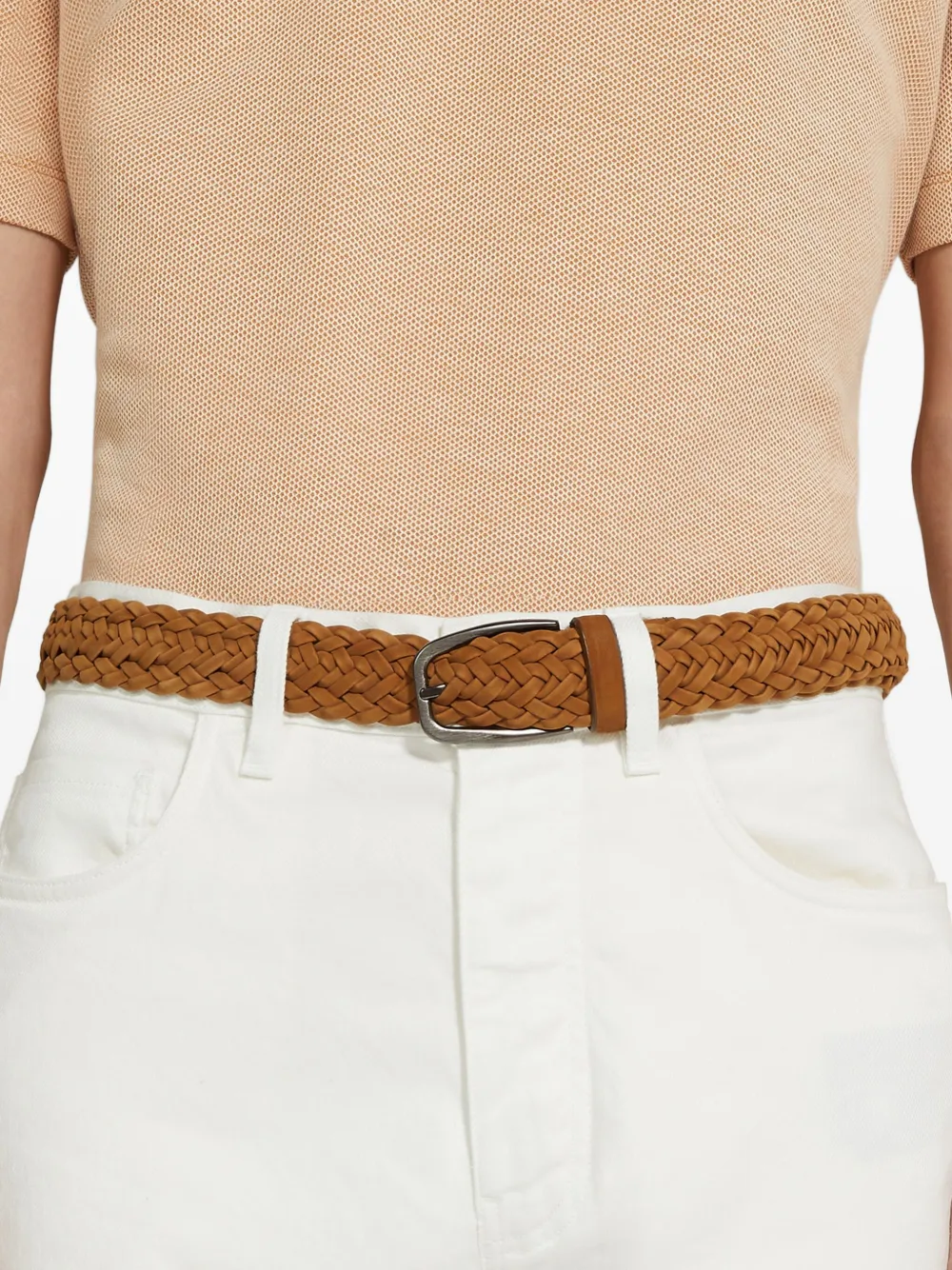 Zegna Dark Foliage Leather Belt In Brown