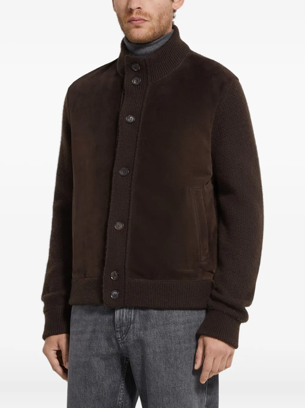 Zegna Vest met knoopsluiting en vlakken Bruin