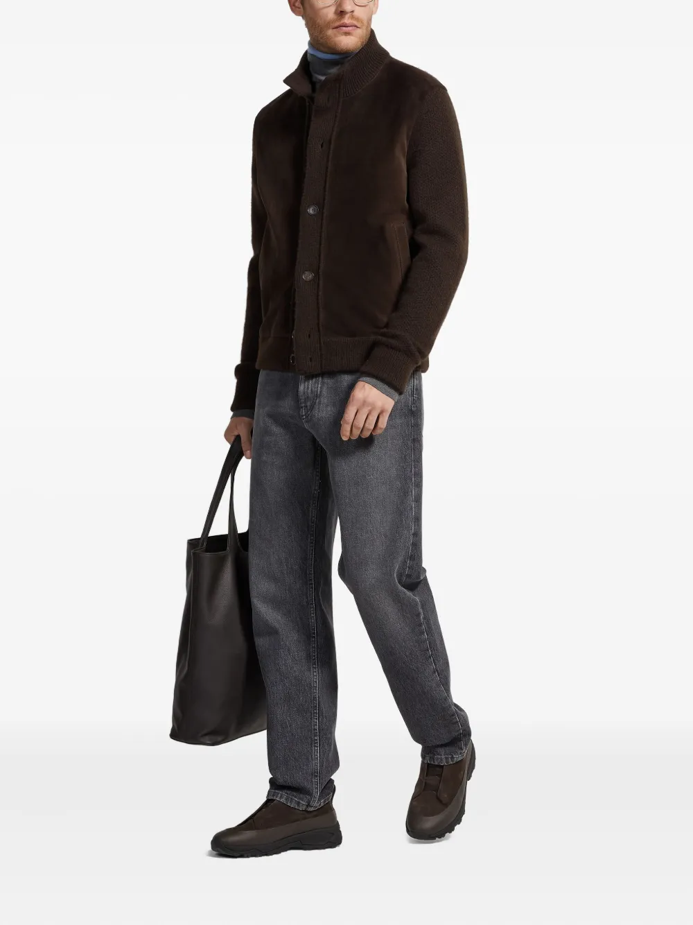 Zegna button-fastening panelled cardigan | Cardigans | Image 2