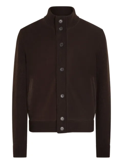 Zegna button-fastening panelled cardigan