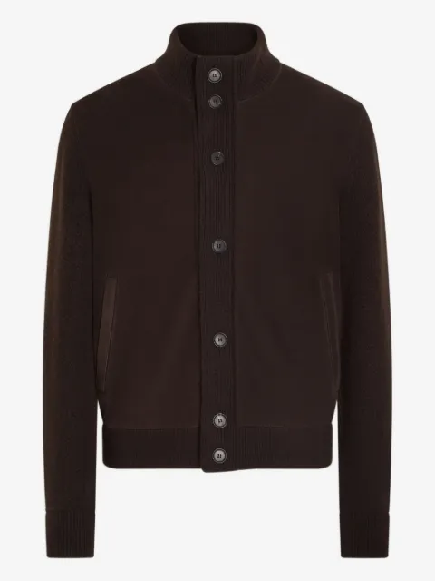 Zegna button-fastening panelled cardigan