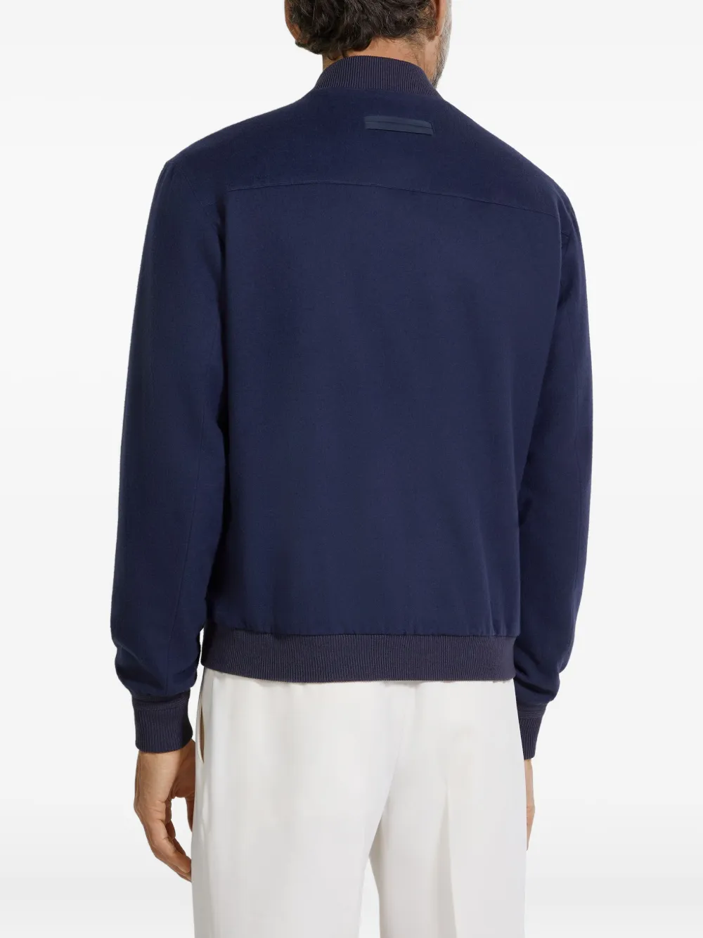 Zegna Water Repellent Elements Oasi Cashmere Bomber Jacket In Blue