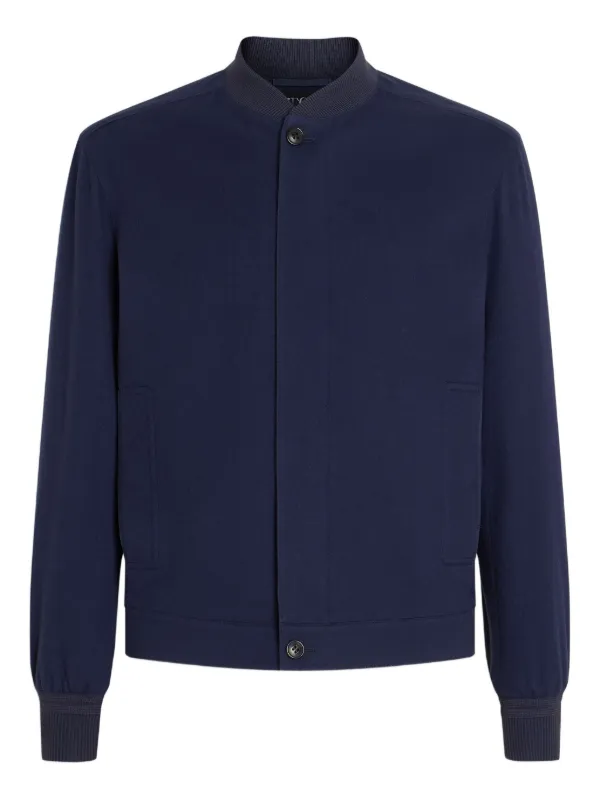 Zegna Oasi Cashmere Bomber Jacket Blue FARFETCH TR