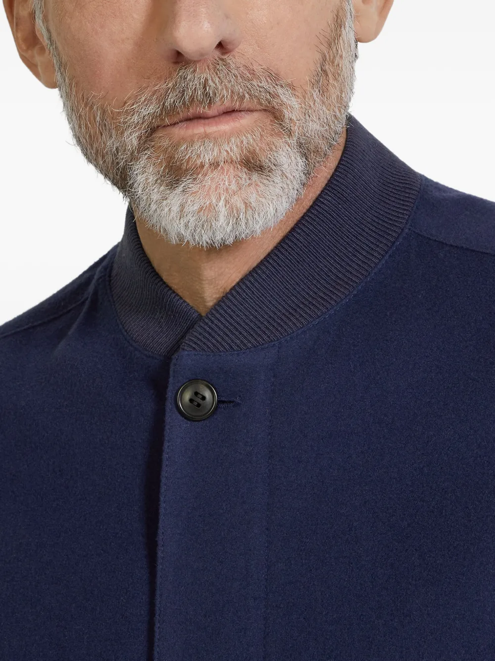 Zegna Water Repellent Elements Oasi Cashmere Bomber Jacket In Blue