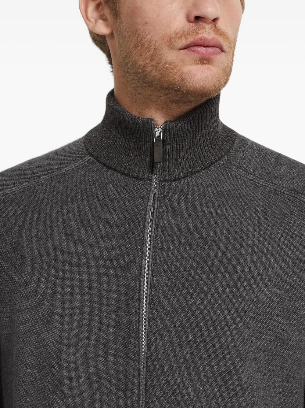 Zegna Vest met hoge hals en rits Grijs