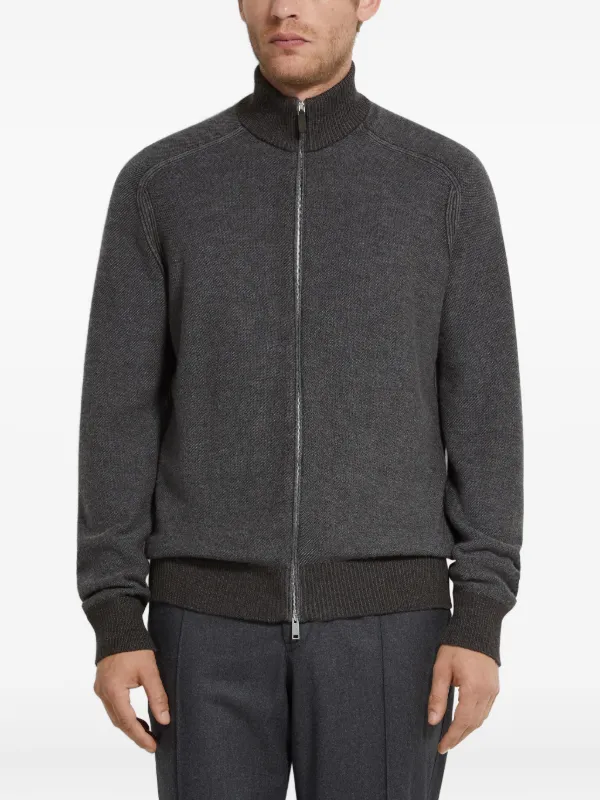 Zegna ハイネック ジップカーディガン | グレー | FARFETCH JP