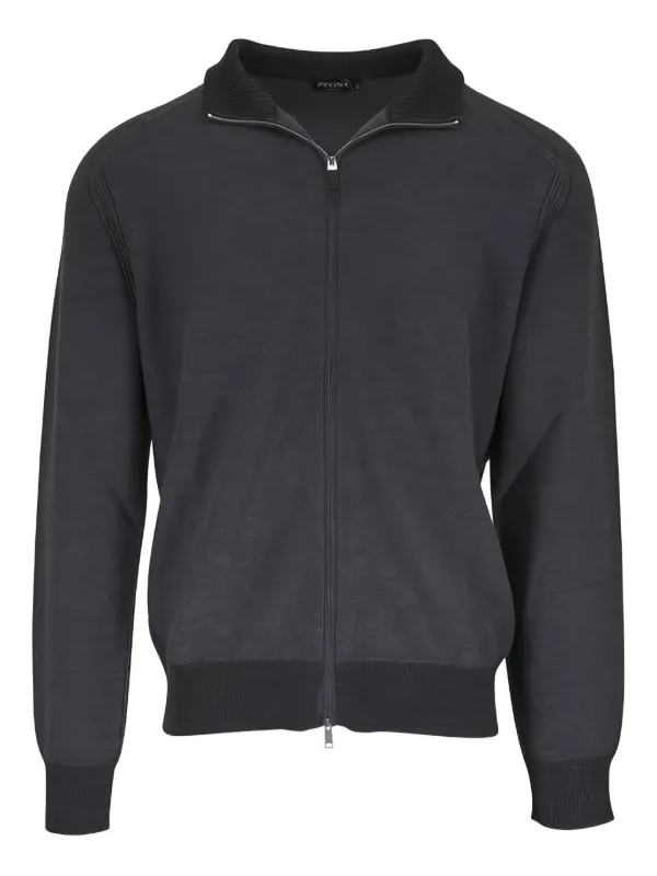 Zegna ハイネック ジップカーディガン | グレー | FARFETCH JP