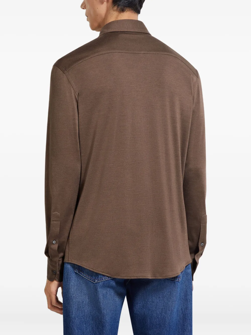 Zegna Overhemd van kasjmier-zijdeblend Bruin