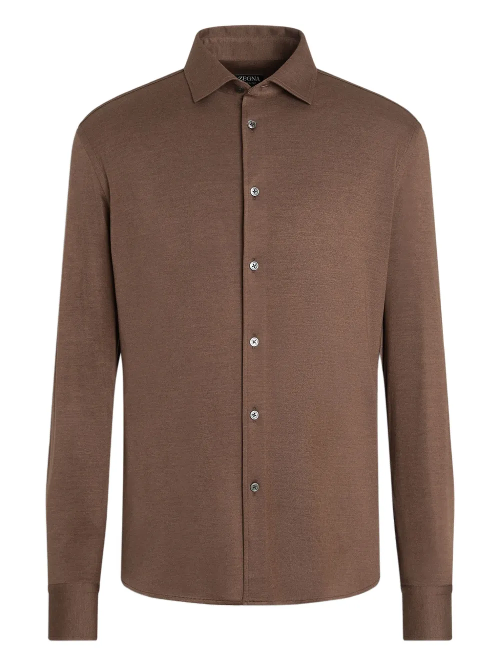 Zegna cashmere-silk-blend shirt | Brown | Image 1