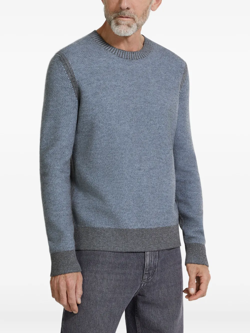 Zegna Kasjmier trui met ronde hals Blauw