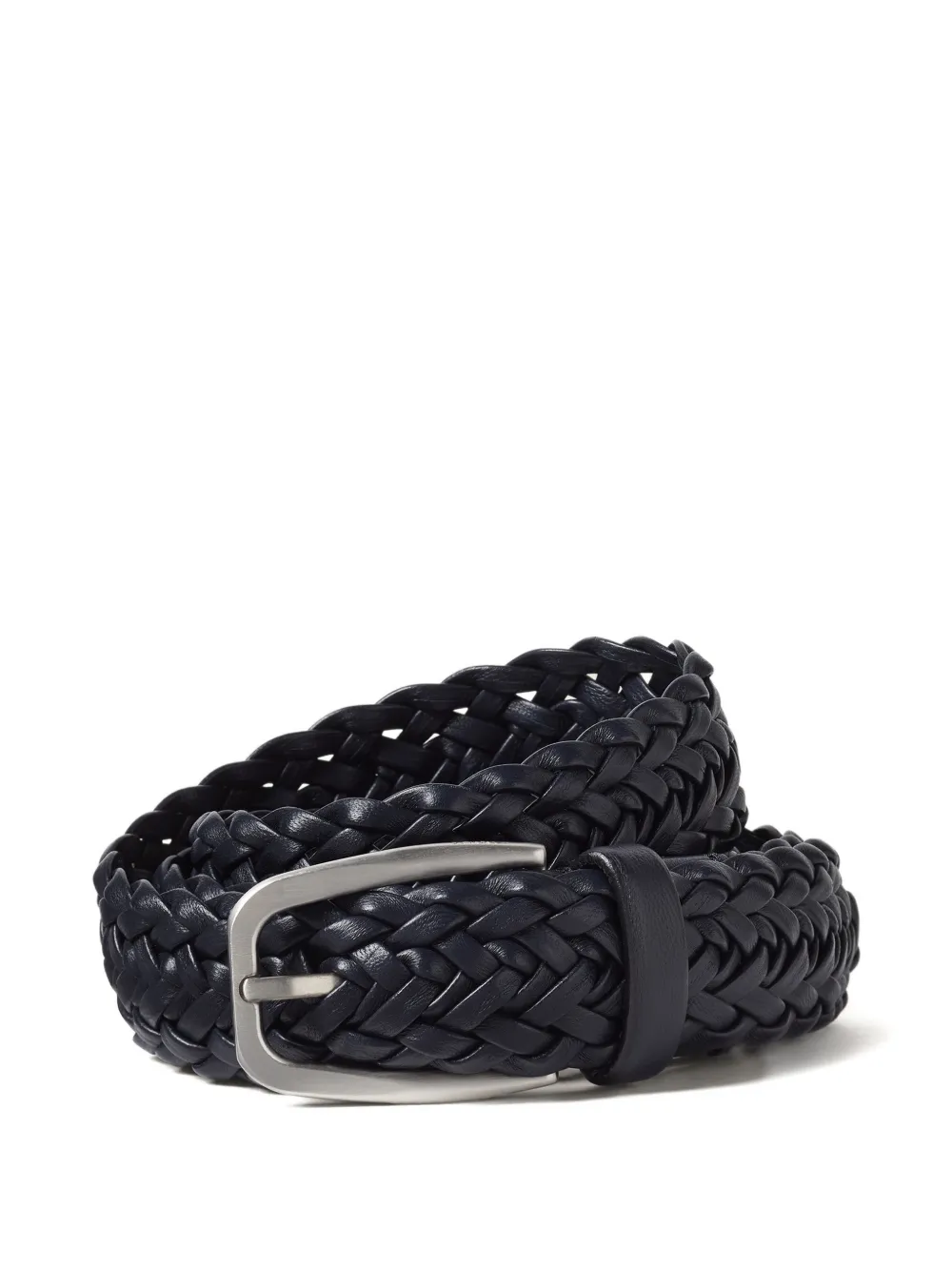 Zegna braided leather belt - Blu