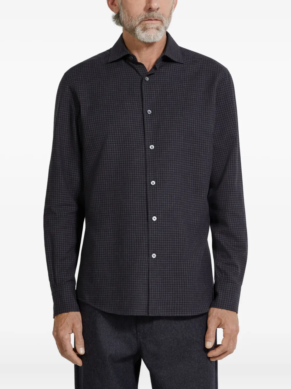 Zegna check point-collar shirt | Image 2