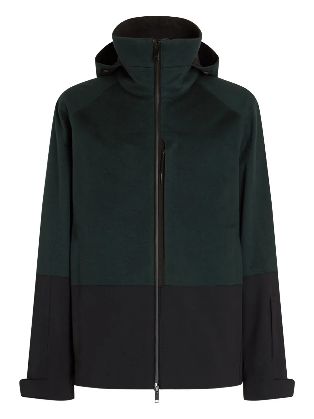 Zegna Oasi hooded two-tone jacket | Green | Image 1