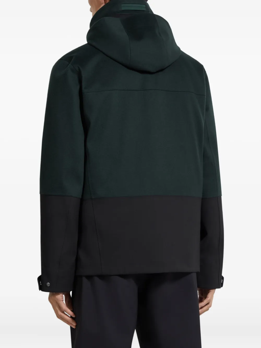 Zegna Oasi tweekleurig jack met capuchon Groen