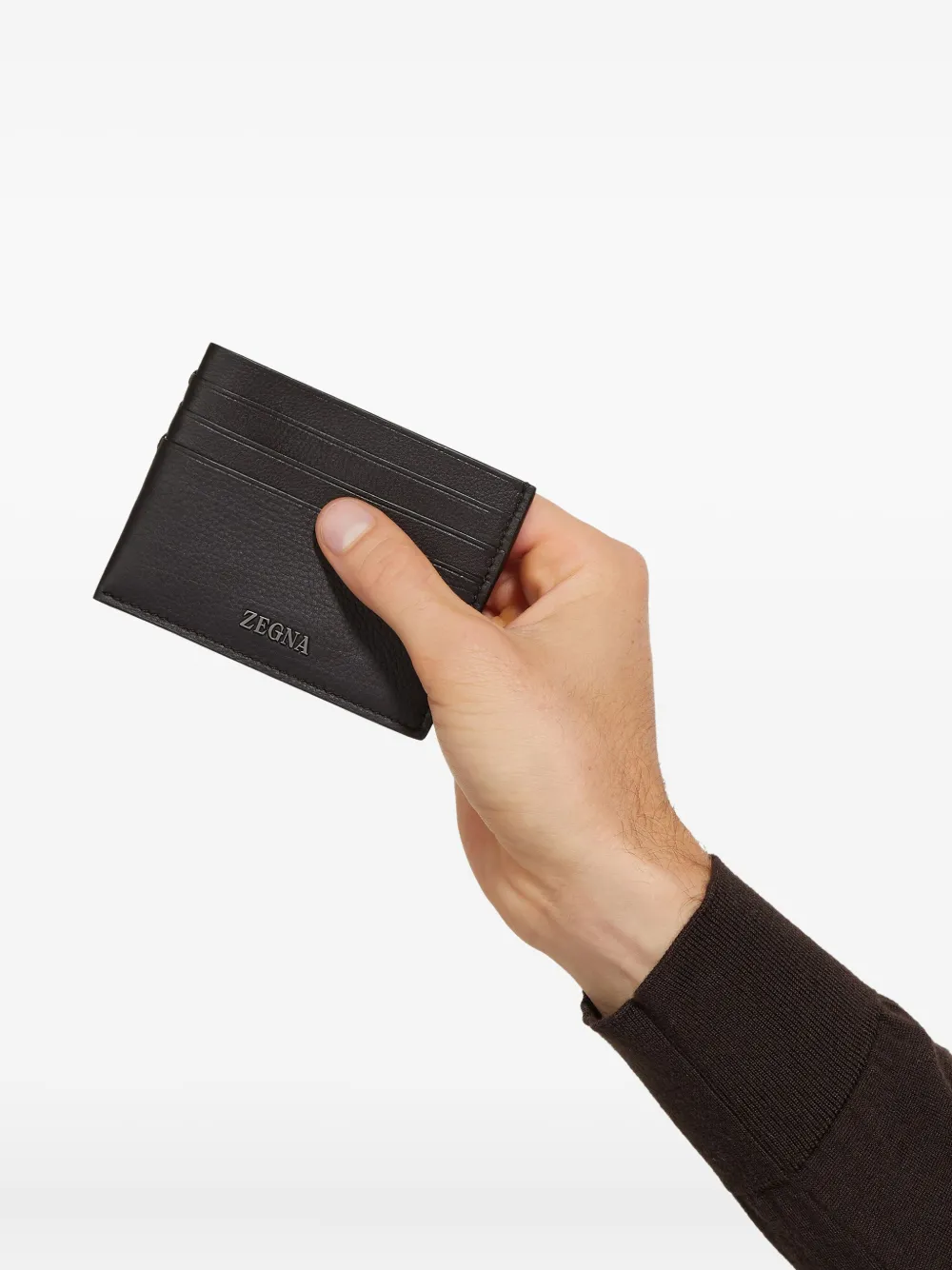 Zegna Leren pasjeshouder Bruin