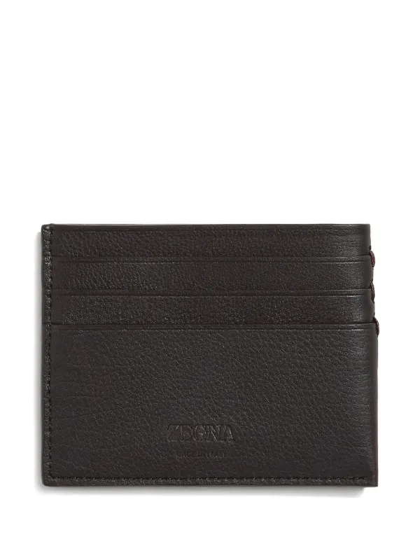 Ermenegildo Zegna ガーメントケース　本革 トラベル　出張 茶 Zegna Porta-cartões De Couro | Marrom | FARFETCH BR