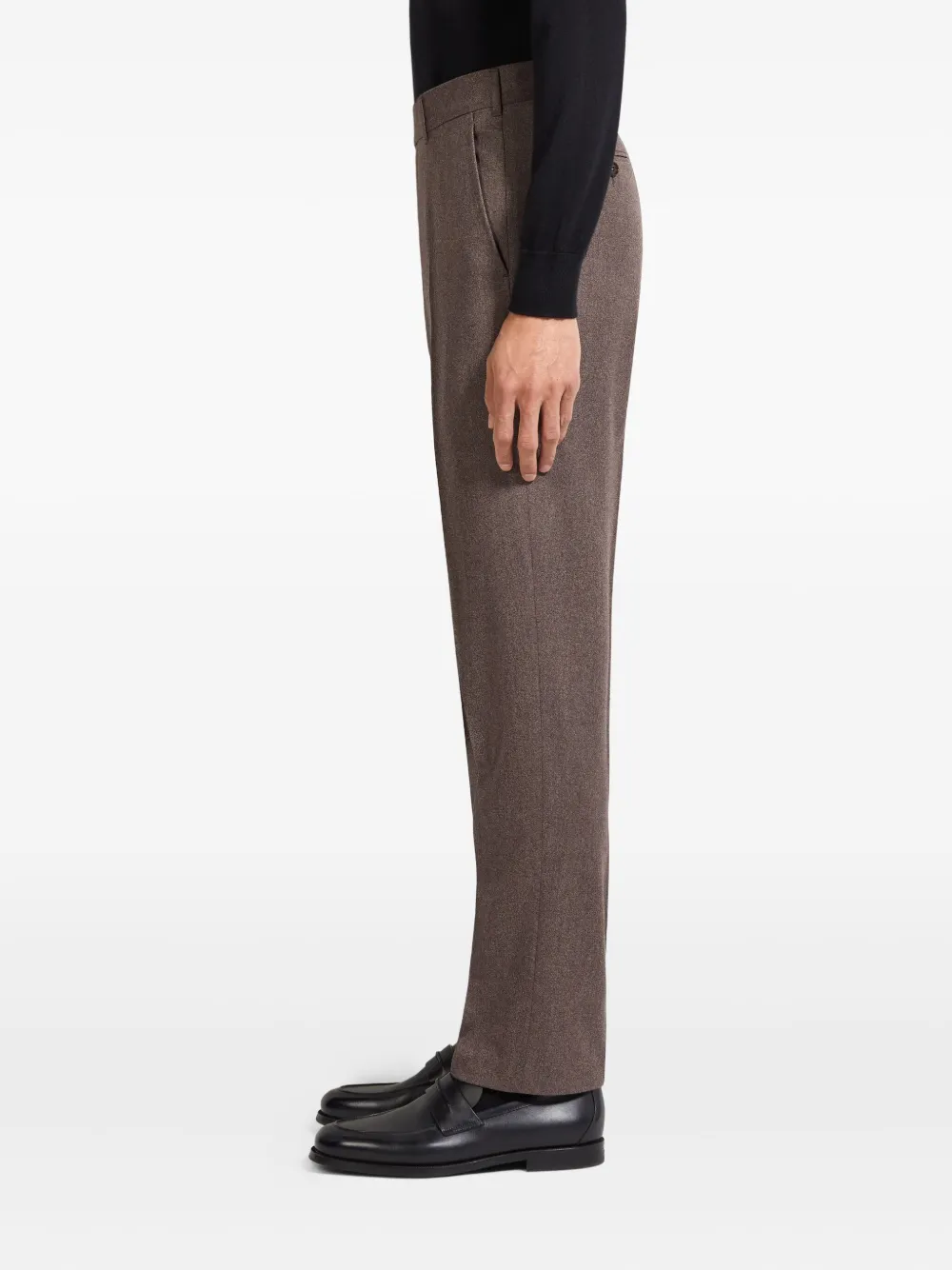 Zegna Broek met gemêleerd-effect Bruin