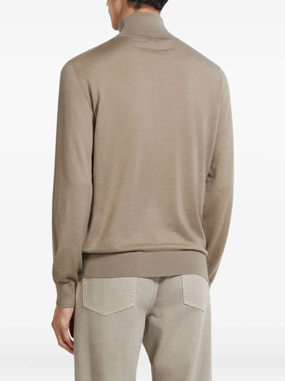 Zegna Light Taupe Cashseta Turtleneck In Neutral