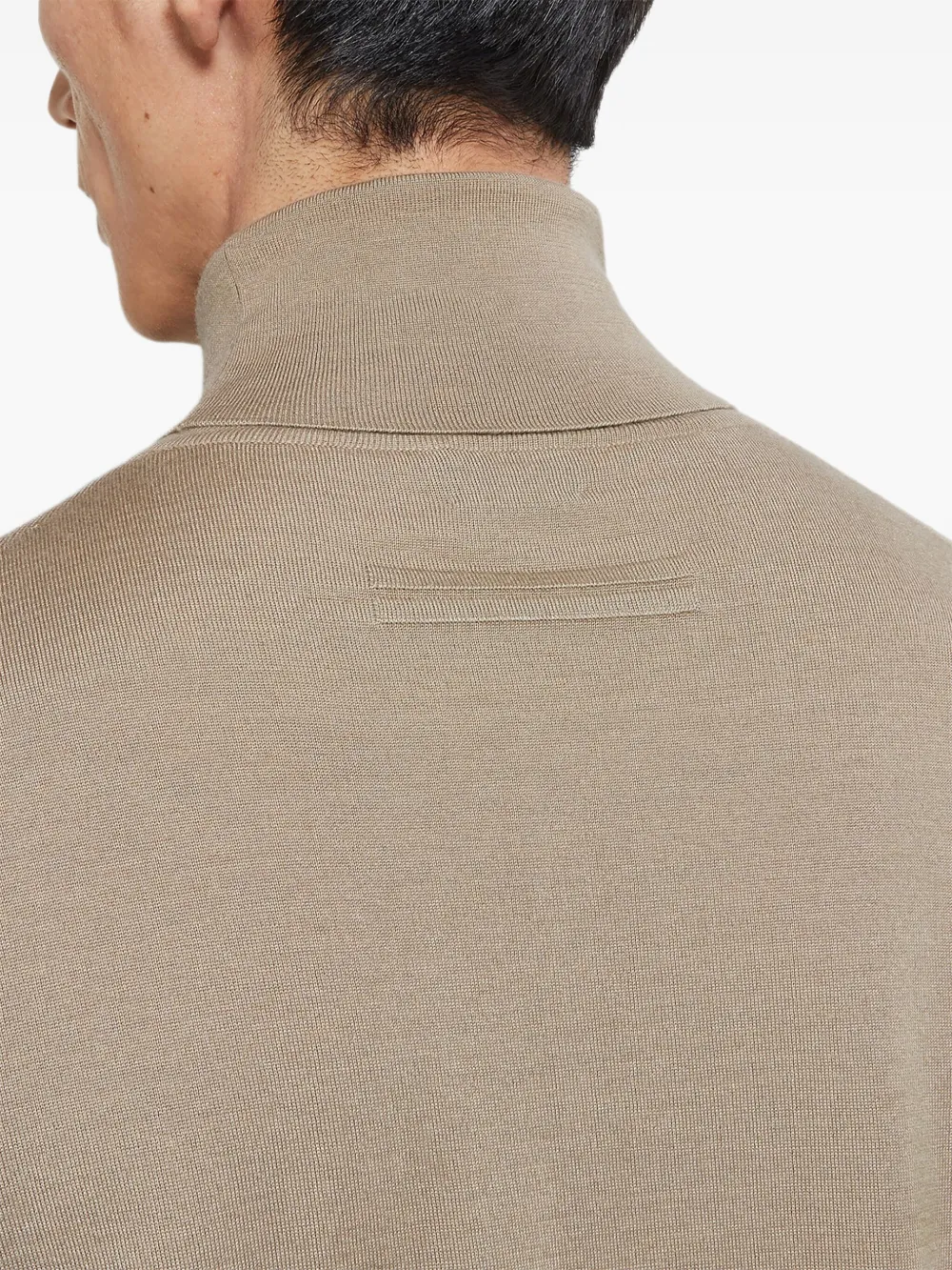 Zegna Light Taupe Cashseta Turtleneck In Neutral