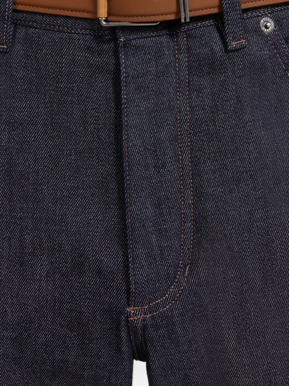 Zegna Leren gespriem met hout-effect Bruin